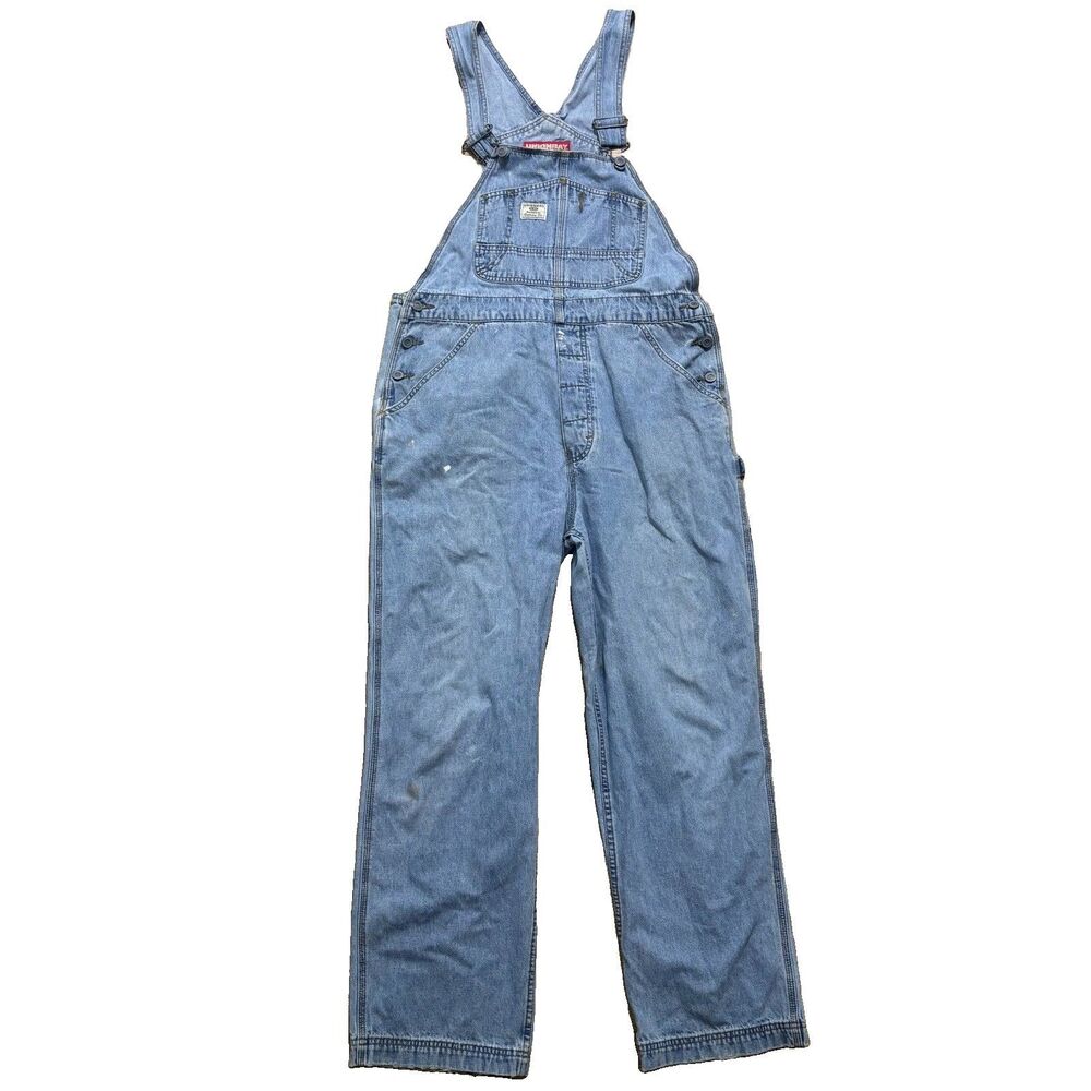 Union Bay Denim Overalls Women's Large Paint Splatter Carpenter Workwear Vtg Y2K
